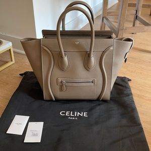 Celine Mini Luggage handbag in drummed calfskin